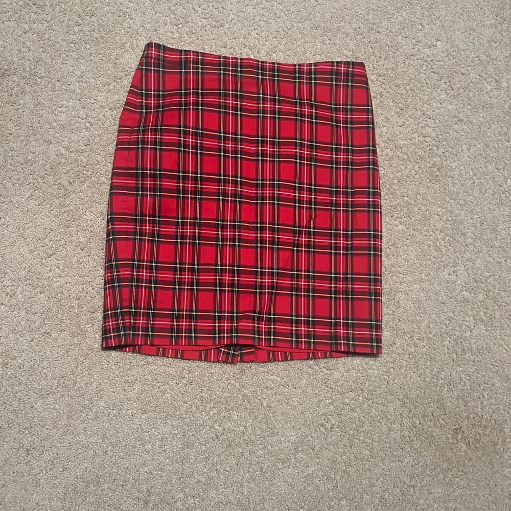 J. Crew Red and Black Plaid Mini Skirt